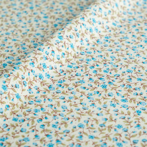 Pale Blue Ditsy Floral Fabric | 100% Cotton Poplin | Rose and Hubble