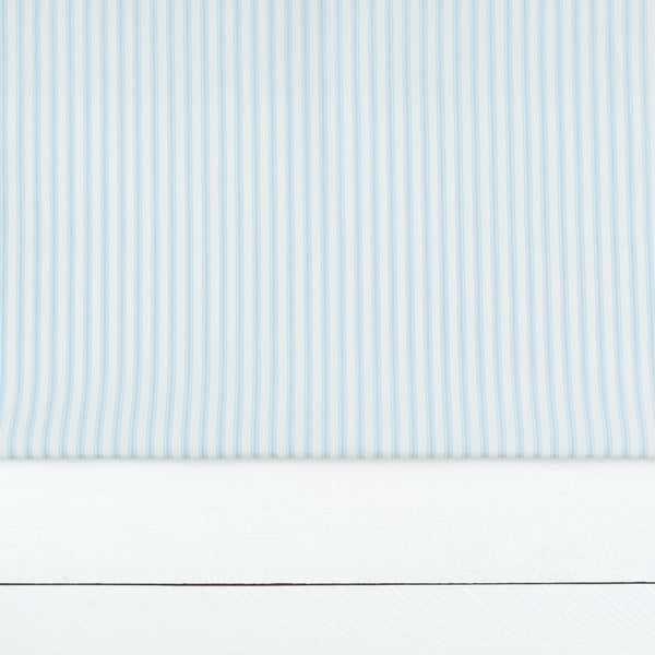 SECONDS 1/2M Pale Blue Striped Fabric | 100% Cotton Poplin | Rose and Hubble