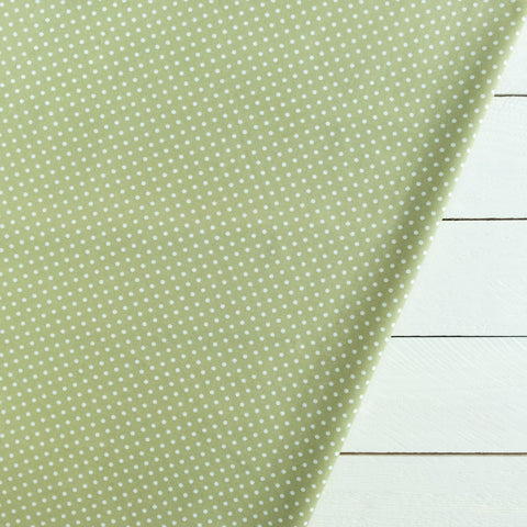 Meadow Green Polka Dot Fabric | 100% Cotton Poplin | Rose and Hubble