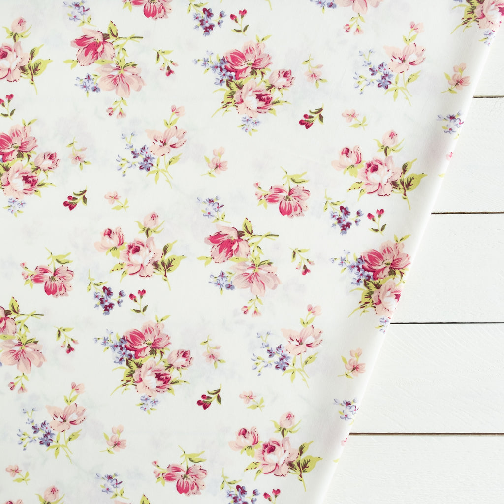 Rose & Hubble Small Floral Print 100% Cotton Poplin Fabric (CP0728Ivor