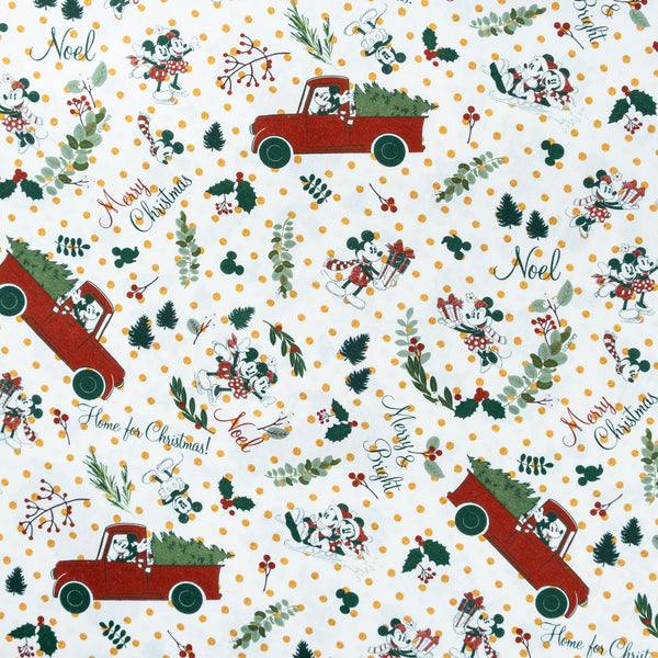 Mickey Mouse Disney Christmas Fabric | 100% Cotton | Extra Wide Fabric | Little Johnny
