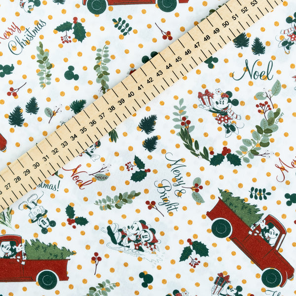 Mickey Mouse Disney Christmas Fabric | 100% Cotton | Extra Wide Fabric | Little Johnny