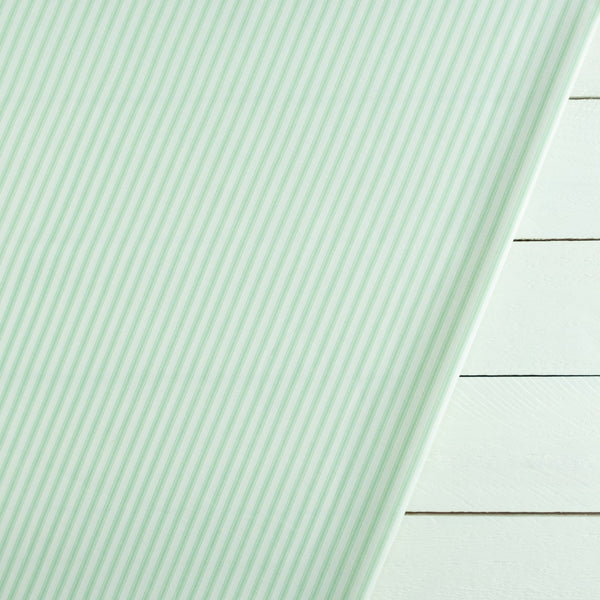 SECONDS 1M Mint Green Striped Fabric | 100% Cotton Poplin | Rose and Hubble