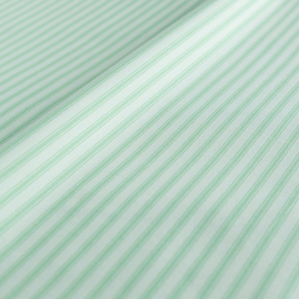 SECONDS 1M Mint Green Striped Fabric | 100% Cotton Poplin | Rose and Hubble