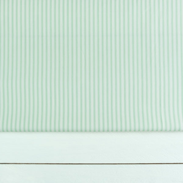 Mint Green Striped Fabric | 100% Cotton Poplin | Rose and Hubble