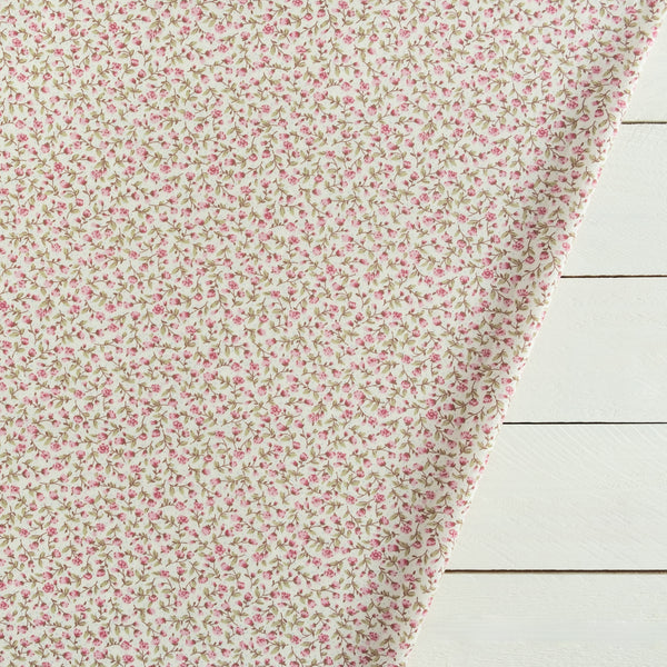 Pale Pink Ditsy Floral Fabric | 100% Cotton Poplin | Rose and Hubble