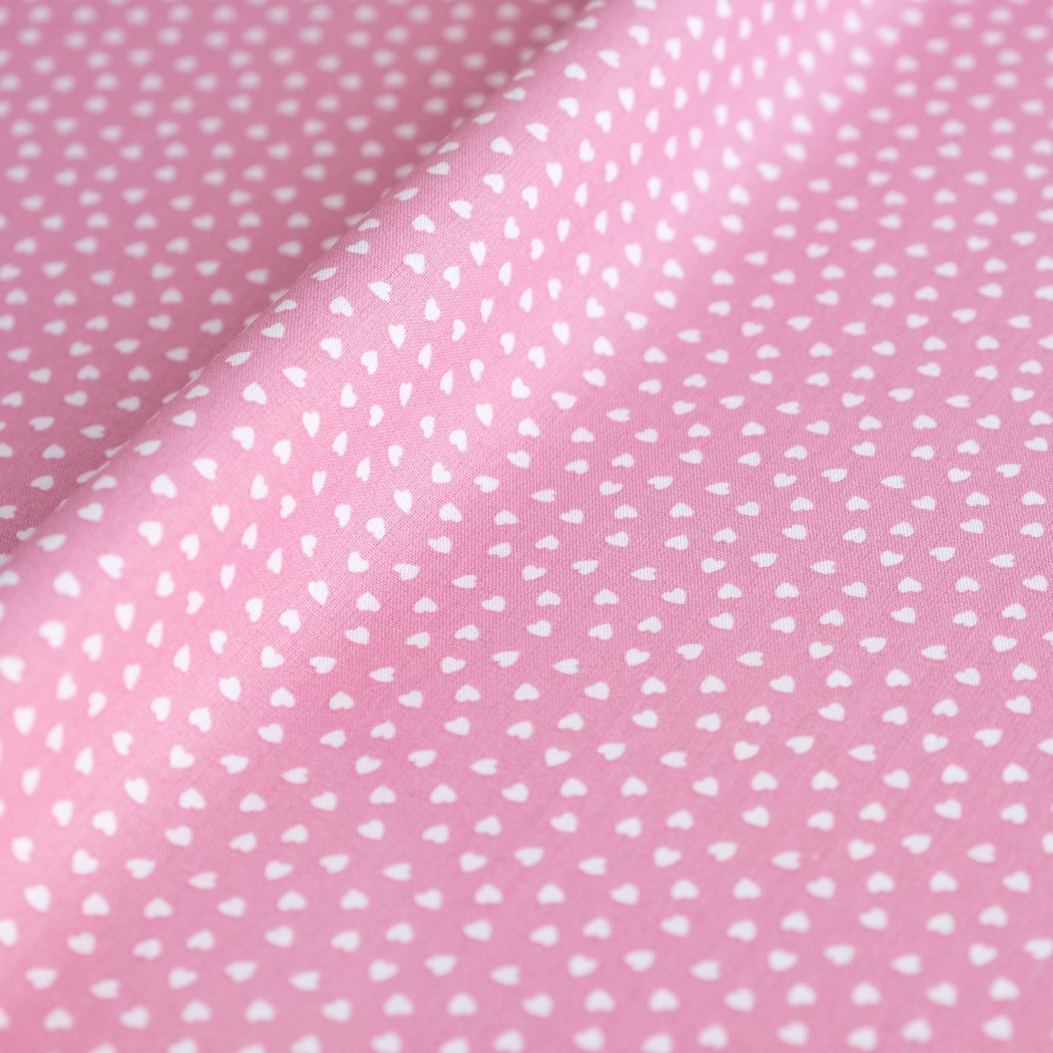 Dusky Pink Ditsy Love Hearts Valentine's Day Fabric | 100% Cotton Poplin | Extra Wide Fabric