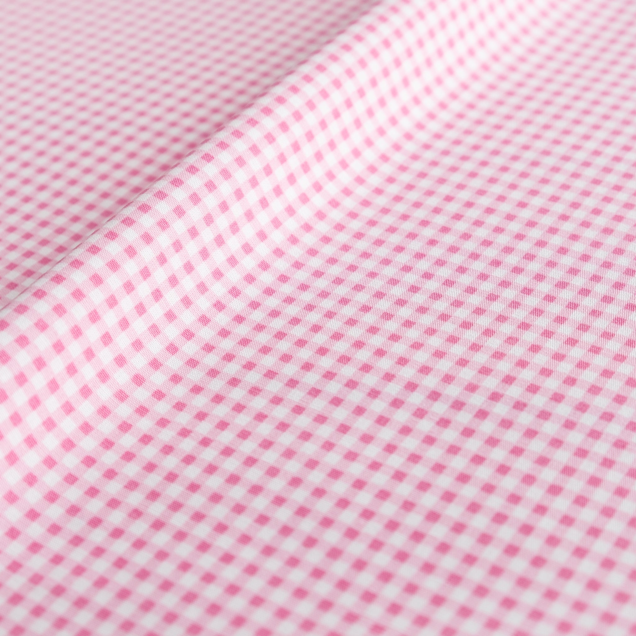 Tiny Pink Gingham Fabric | 100% Cotton Poplin | Rose and Hubble