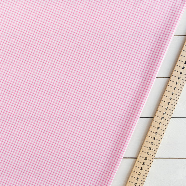 Tiny Pink Gingham Fabric | 100% Cotton Poplin | Rose and Hubble