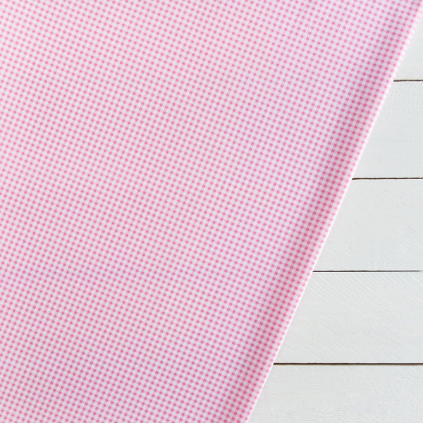 Tiny Pink Gingham Fabric | 100% Cotton Poplin | Rose and Hubble