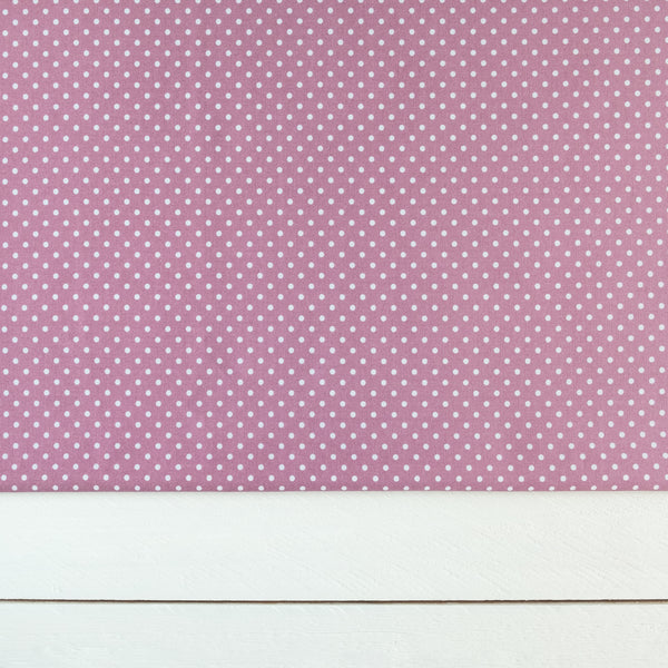 Rose Pink Polka Dot Fabric | 100% Cotton Poplin | Rose and Hubble