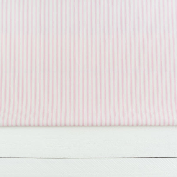 Pink Striped Fabric | 100% Cotton Poplin | Rose and Hubble