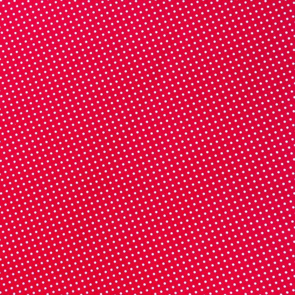 Bright Red Polka Dot Fabric | 100% Cotton Poplin | Rose and Hubble