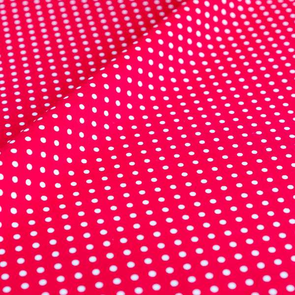 Bright Red Polka Dot Fabric | 100% Cotton Poplin | Rose and Hubble