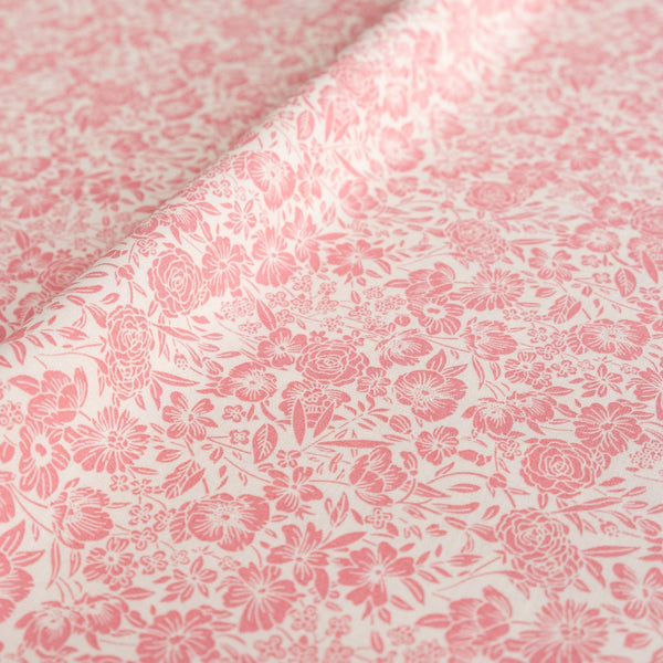 SECONDS Rose Pink Floral Fabric | 100% Cotton Poplin | Rose and Hubble