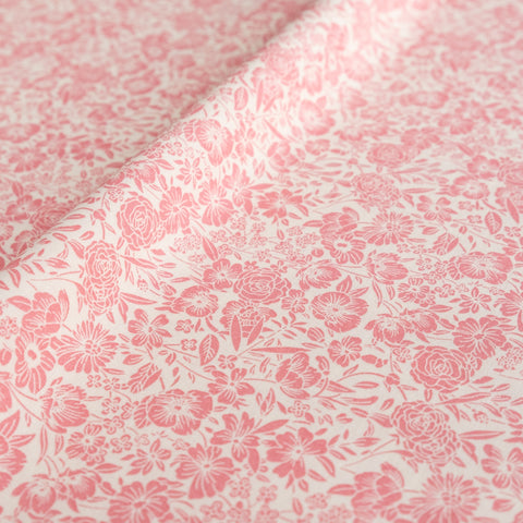 Rose Pink Floral Fabric | 100% Cotton Poplin | Rose and Hubble