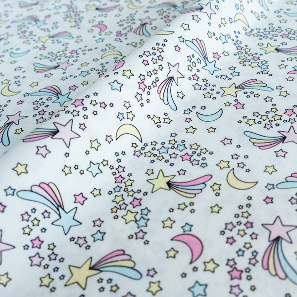 Shooting Stars Fabric | 100% Cotton Poplin | Rose and Hubble