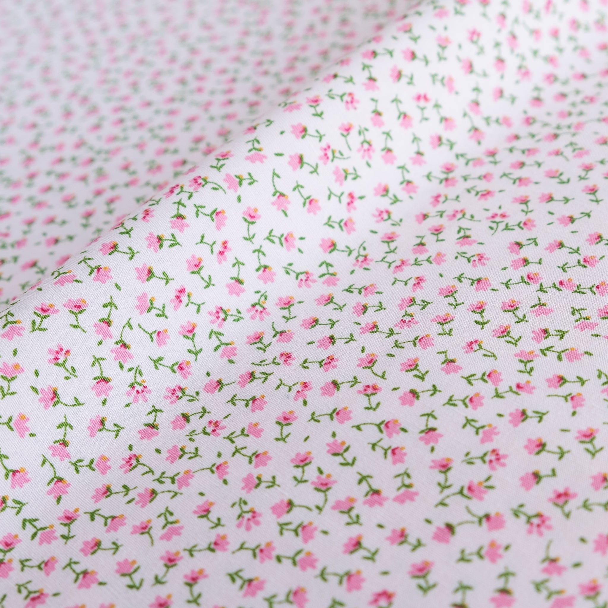Ditsy Floral Polycotton Fabric Pink 110cm - Abakhan