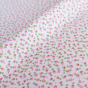 Tiny Pink Ditsy Floral Fabric | 100% Cotton Poplin | Rose and Hubble