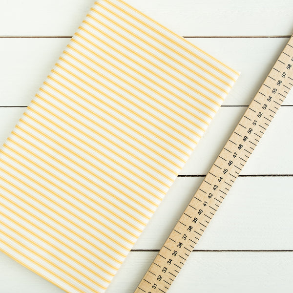 Yellow Striped Fabric | 100% Cotton Poplin | Rose and Hubble